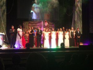 KeAhnna on stage accepting her office (she is the first white dress from the right)